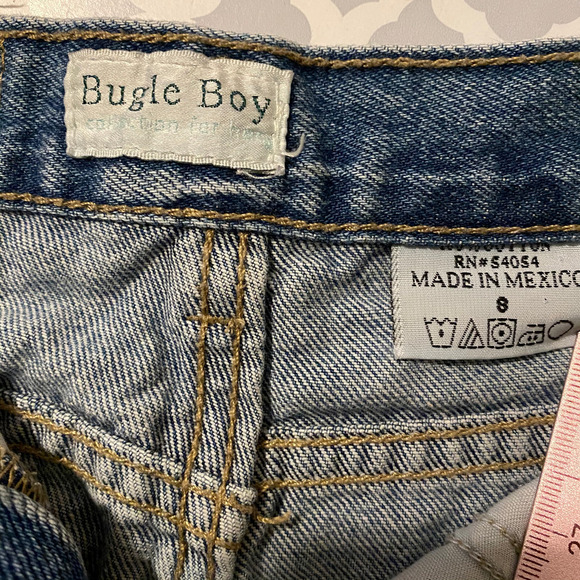 Vintage Bugle Boy Size 8 Women's Blue Frayed Shorts High Waisted Frayed Cut-off - Picture 7 of 11